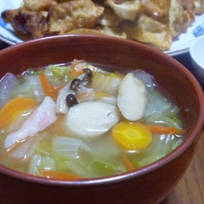 冷蔵庫整理で 春雨スープ